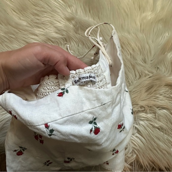 REFORMATION Magnolia Top In Queen Anne 100% Linen - Picture 8 of 8